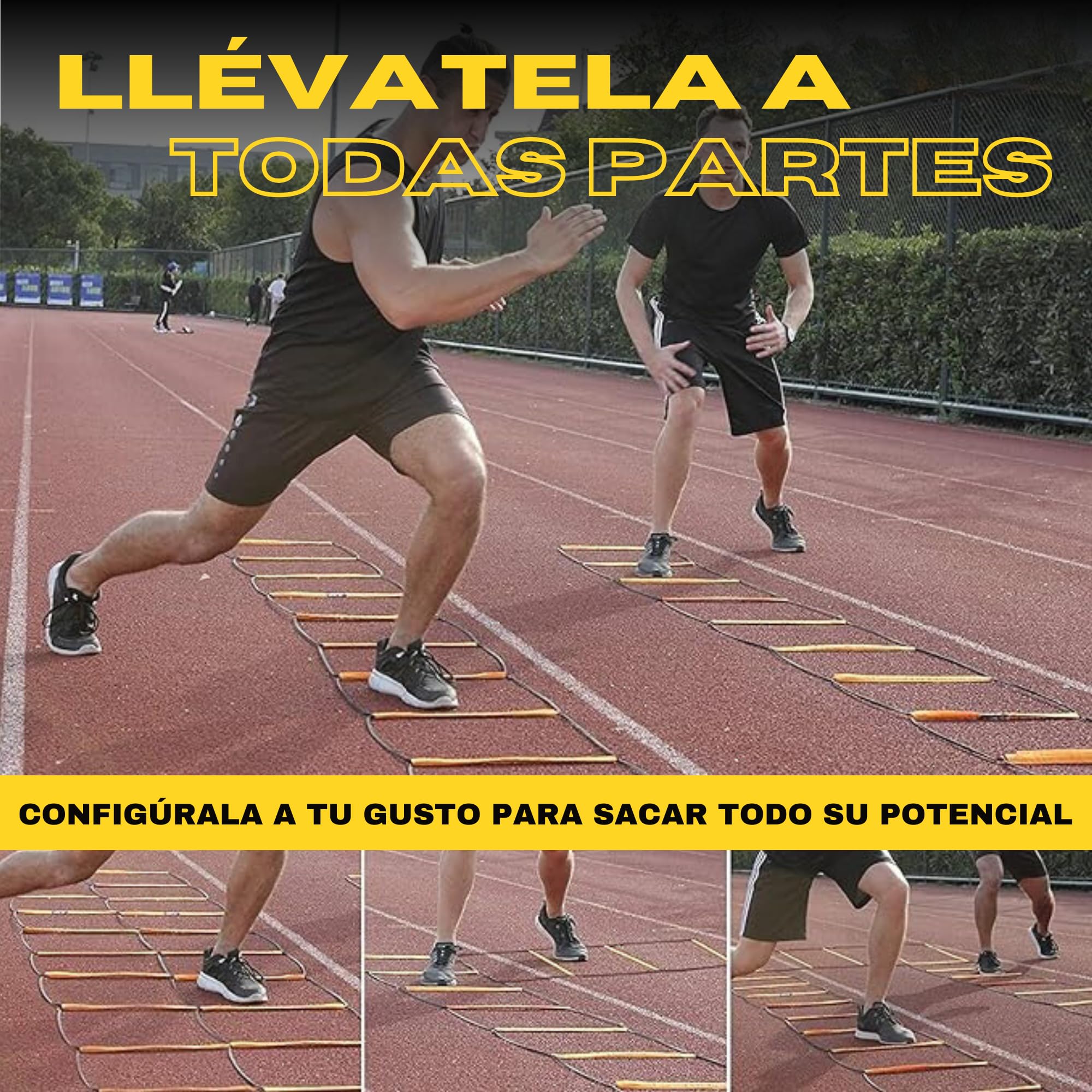 Kit Avanzado de Entrenamiento de Fútbol: Escalera de Entrenamiento Plegable y Ajustable + Conos de Entrenamiento + Bolsa para guardarlo.