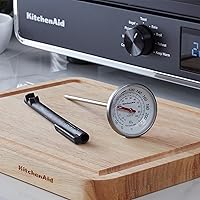 Vista 3 de KitchenAid KQ919 Termómetro analógico de lectura instantánea para alimentos y carne con dial de 1.75 pulgadas, función de recalibración, funda
