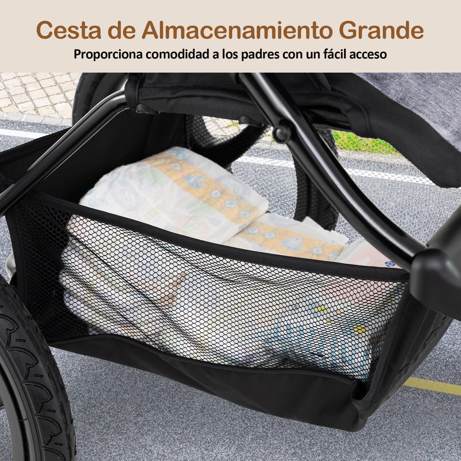 GOPLUS Cochecito de Bebé Jogger, Cochecito de Viaje Compacto y Plegable con Capota Ajustable en 6 Posiciones y Respaldo Reclinable, Arnés de Seguridad, Cesta Portaobjetos, para 6 a 36 Meses