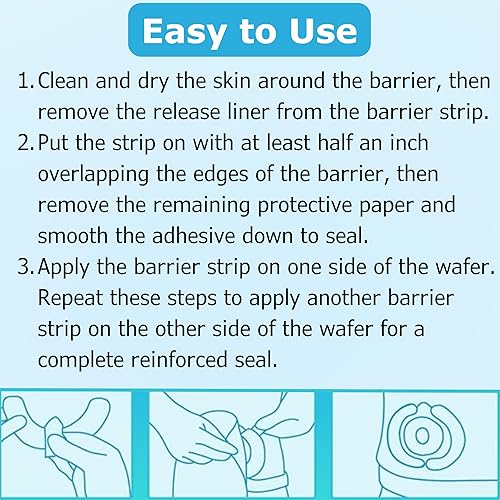 Miniatura 5 de 40 tiras de barrera para ostomía, suministros médicos de ostomía hidrocoloide, tiras de barrera elástica, cintas adhesivas impermeables para la piel