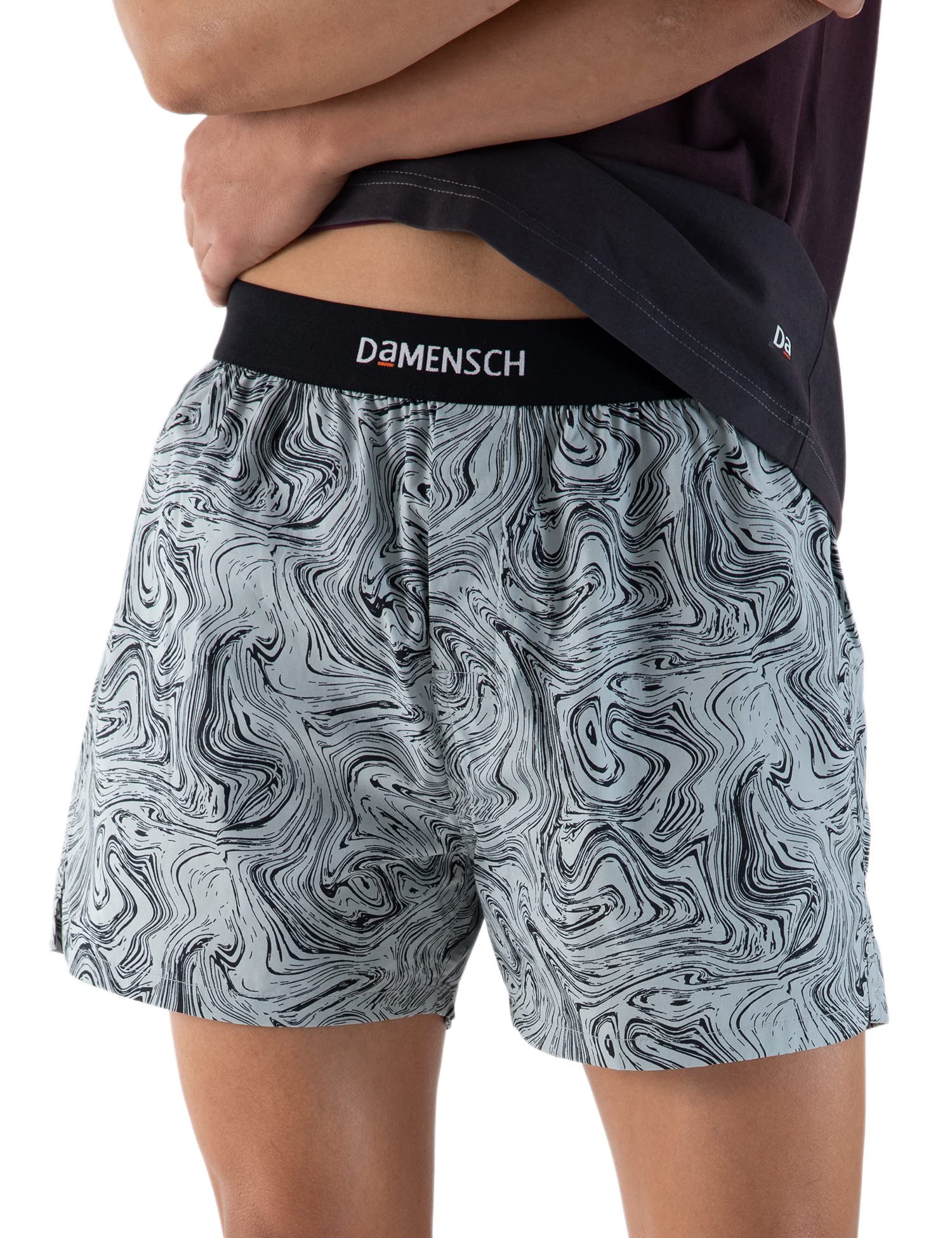 damensch Printed Breeeze Inner Boxers, Ultra-Light Men's Boxer Shorts for Man, 100% Cotton Half Pant for Men, Breathable Woven Inner Cotton-picture-30