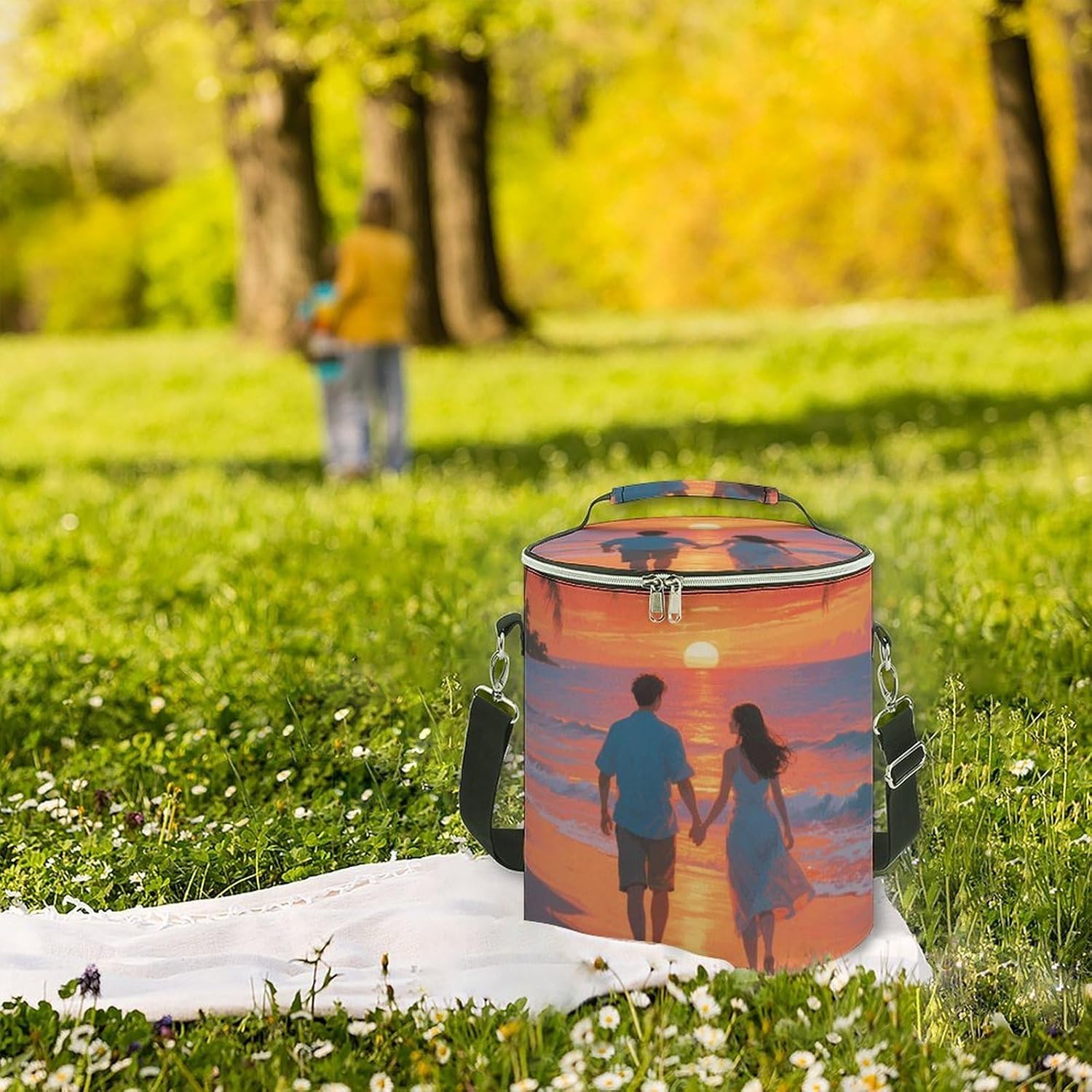Hawaii Beach Lunch Bag 15L, Insulated Picnic Basket with Leakproof Design - Large Cooler Tote for Camping, Beach, Hiking & Groceries