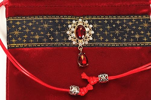 Miniatura 5 de 2 tarjetas de tarot grandes, bolsa de velure, regalos de mazmorras y dragones, bolsa de adivinación azul, bolsa de dados de tarot (rojo + rojo