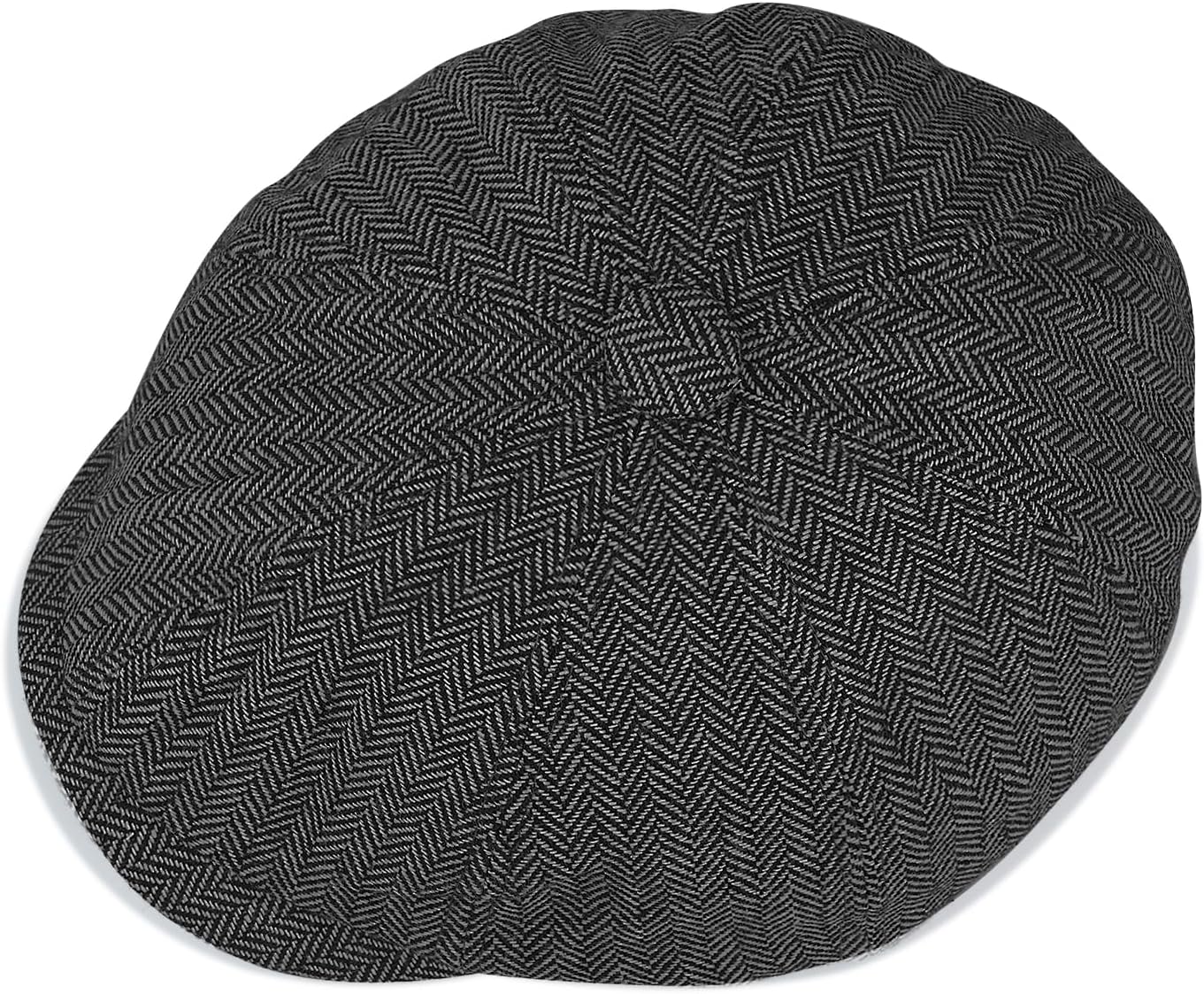 Croogo Men's 8 Panel Newsboy Cap Flat Cap Ivy Golf Cabbie Hat Driving Hats 8 Piece Peaky Herringbone Tweed Gatsby Hat - Image 5