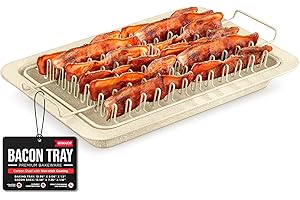 Non-Stick Marble Coated White Bacon Tray and Carbon Steel Rack