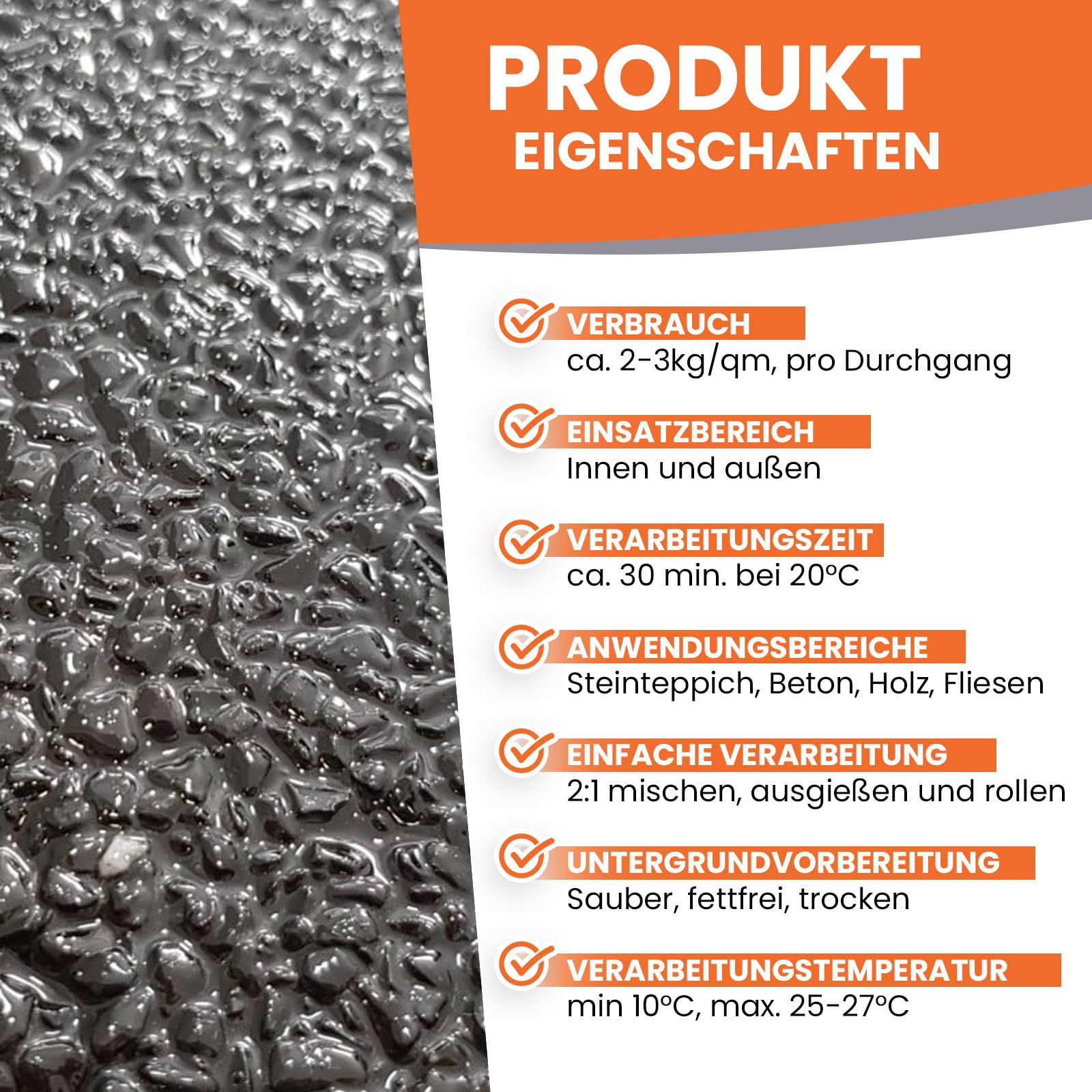 BEKATEQ BK-640EP 2K Steinteppich Porenfüller, 10,5 kg farblos I 2-komponentiger Epoxidharz-Porenfüller I Besonders geeignet für Küche, Bad, Garage I Porenverschluss für bessere Reinigungsfähigkeit