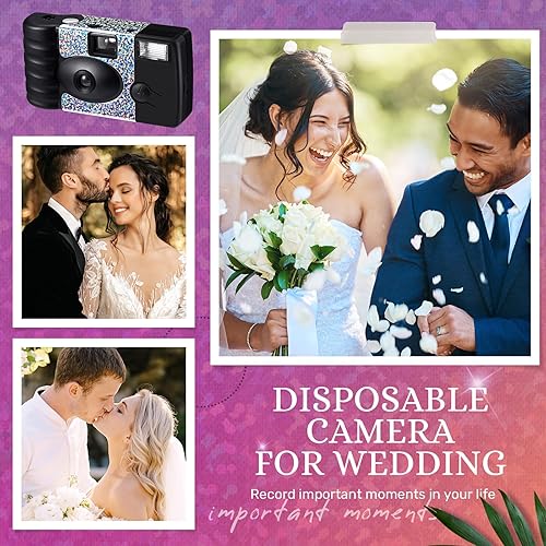 Miniatura 5 de Treela Paquete de 6 cámaras desechables para boda, despedida de soltera, de un solo uso, cámara flash de 1.378 in para cumpleaños, concierto,