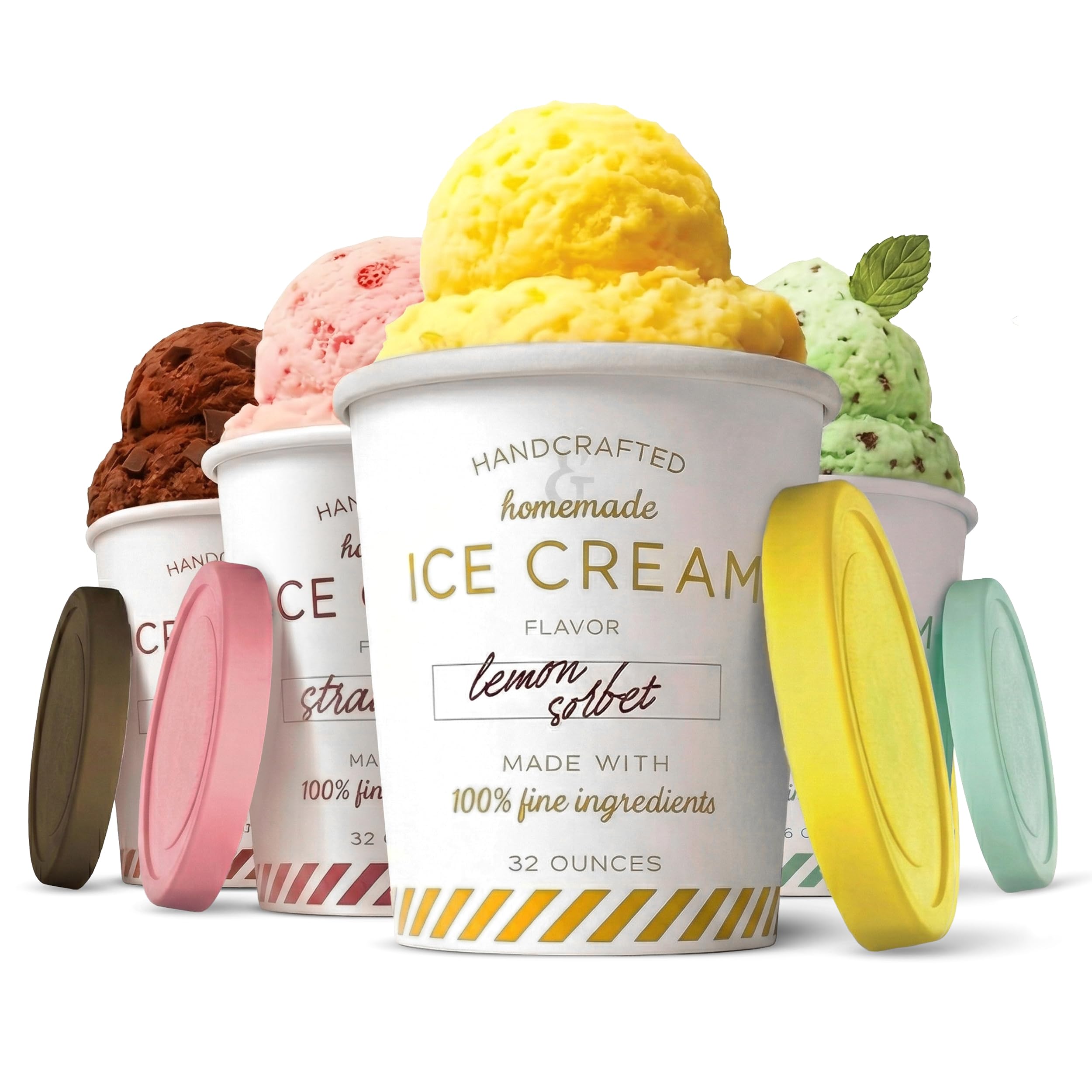 Stock Your Home 4-Pack Ice Cream Containers
