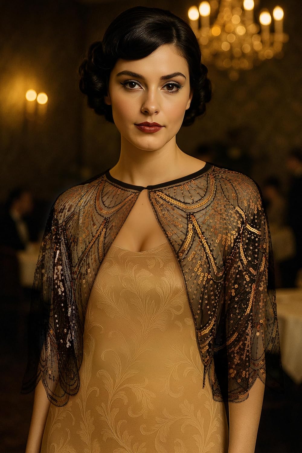 BABEYOND 1920s Shawl Wraps for Women, Sequin Beaded Shawls and Wraps for Evening Dresses Party - Image 3