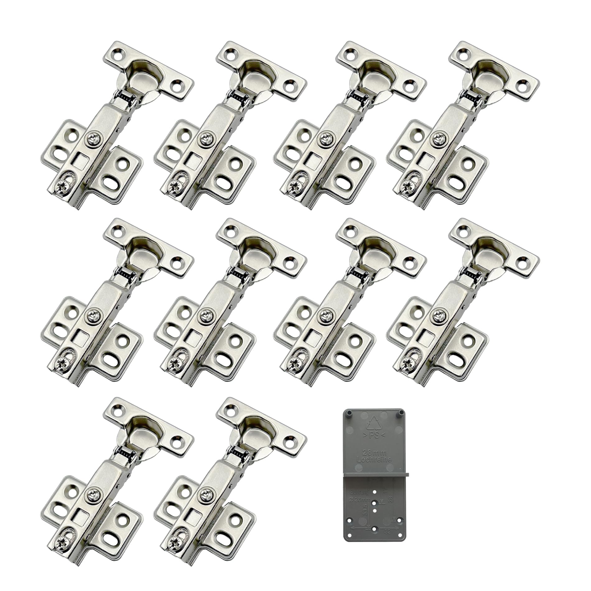 90 Grado Totalmente Solapado 26 mm Soft Close Bisagras con Amortiguación Bisagra con Suave Cierre Automatic para Puerta de Mueble Armario de Cocina 10 Piezas