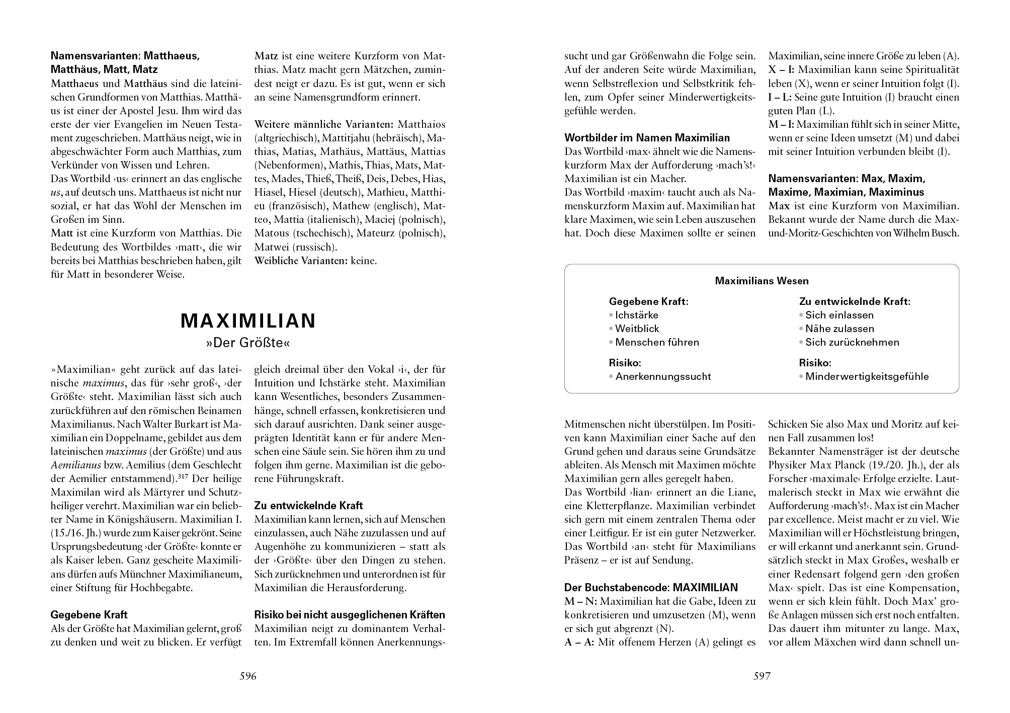 Handbuch der Vornamen: Was der Vorname über einen Menschen sagt
