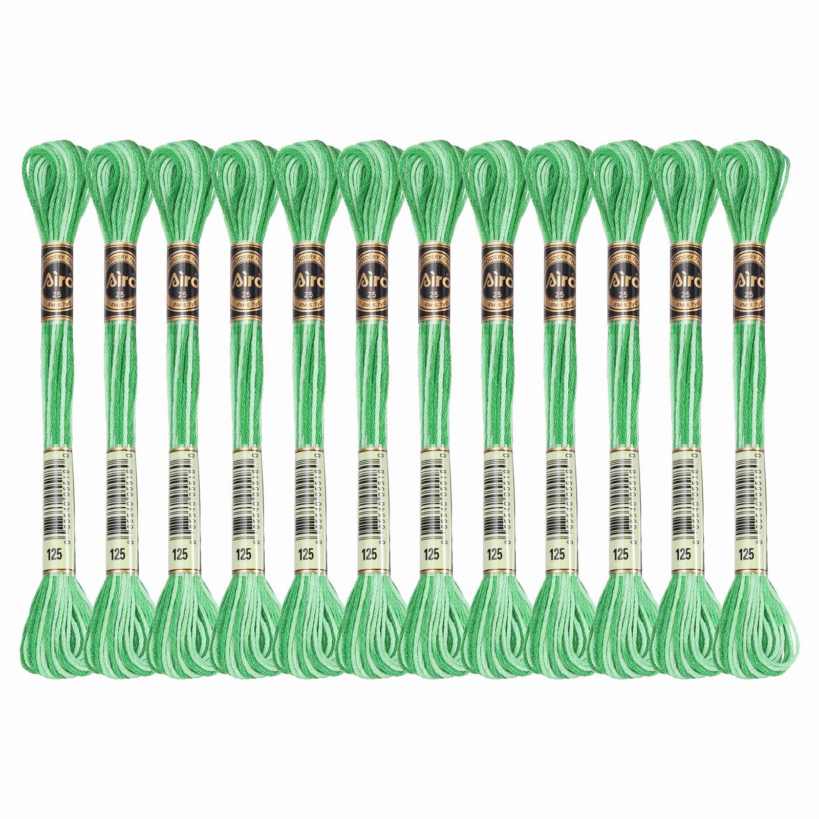 PATIKIL 12 Skeins Embroidery Floss, Polyester Embroidery Threads Bracelets String for Cross-Stitch Hand Embroidery, Light Green