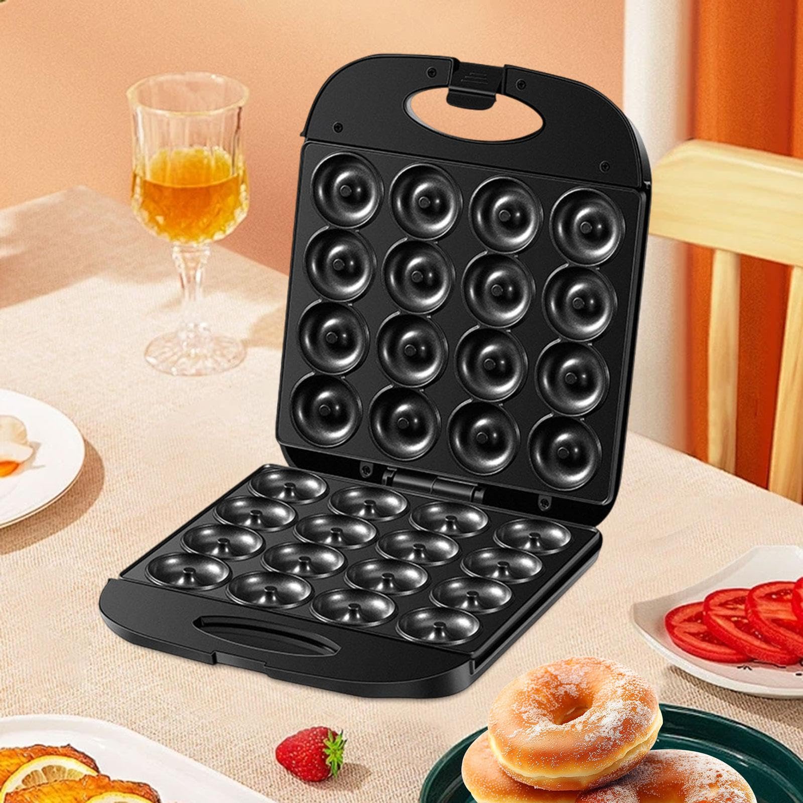 Macchina per Mini Ciambelle (per 16 Mini Ciambelle), con Funzione di Riscaldamento Su Entrambi I Lati per I Dessert.