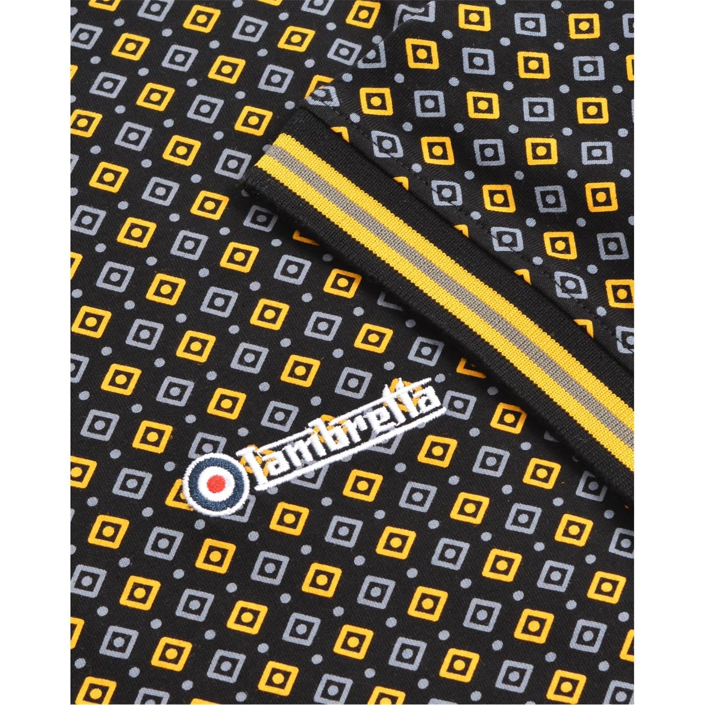 Lambretta Polo de manga corta para hombre, diseño retro, 7164, color negro