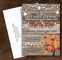 Vista 4 de Invitaciones de boda personalizadas Tema rústico de otoño Invitaciones personalizadas País Cantidad 50