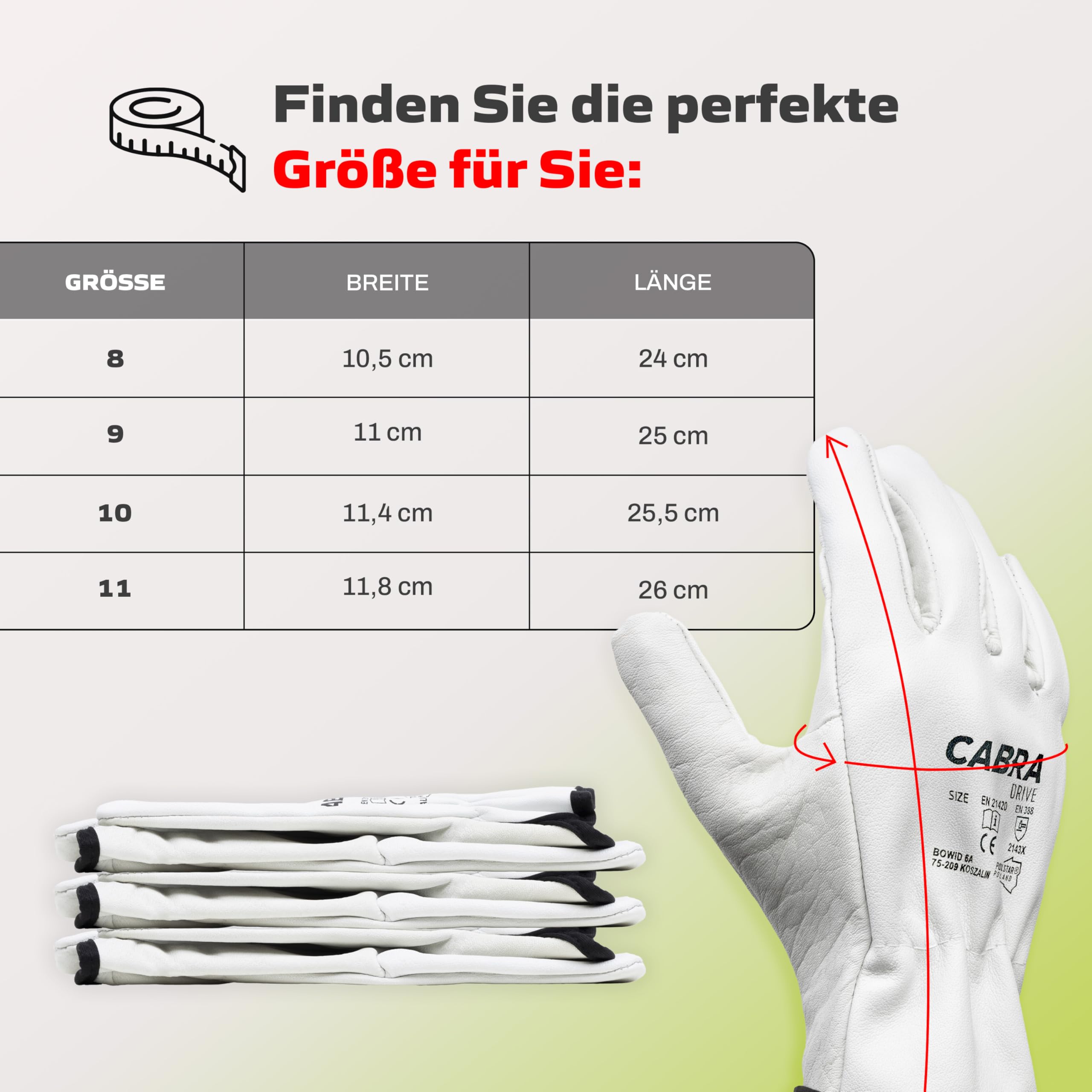 Covent Gants de travail en cuir pour homme - Taille 9 - Gants de jardinage résistants aux épines EN388 2143X - Gants de protection avec cordon de serrage élastique - Cuir de vachette respirant