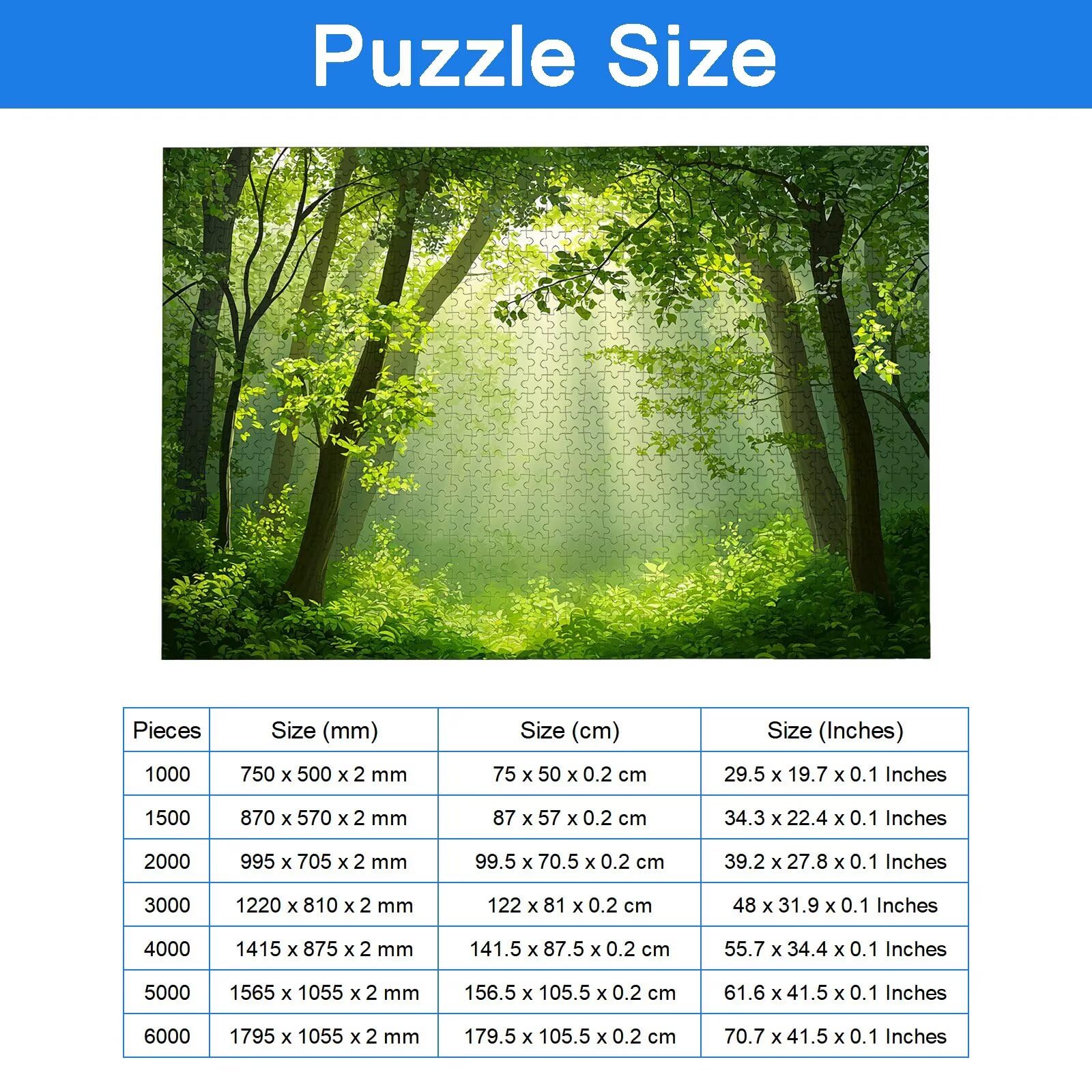 Puzzle 6000 Pezzi Foresta, Puzzle Paesaggio 6000 Pezzi Arte per Adulti e Bambini, Misura: 179.5x105.5 cm, Puzzles Legno per Adulti con Squisita Scatola di Imballaggio, Regalo Donna, Regalo Uomo, -9035