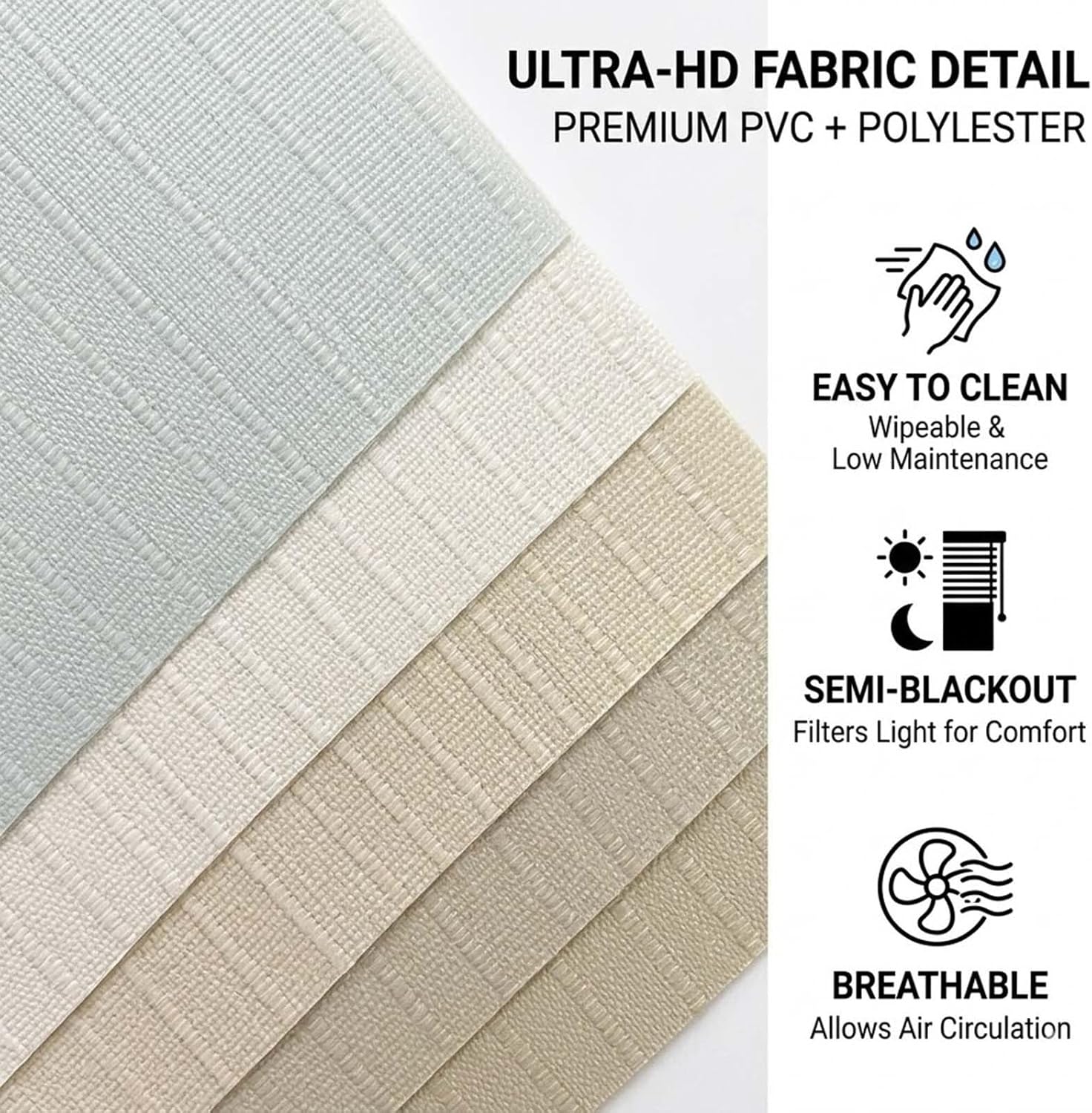 White Vertical Blinds for Sliding Glass Doors 63" 71" 78" 88" 98" 118" Blackout Fabric Panel Track Window Blind, Privacy Room Divider & Closet Cover(78" W x 64" H)