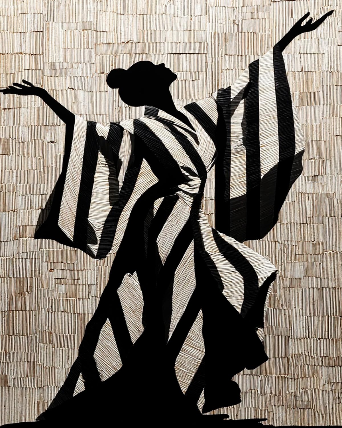 Liubaishi Black And White Paint By Numbers Kit For Adults, Black Shadow Dancer, 40X50 Cm, Acrylic On Canvas With 3 Brushes