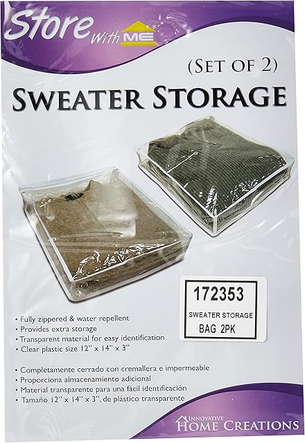 Innovative Home Creations Sweater Storage Bags, Multi-Colour, 30.48 x 17.78 x 1.9 cm