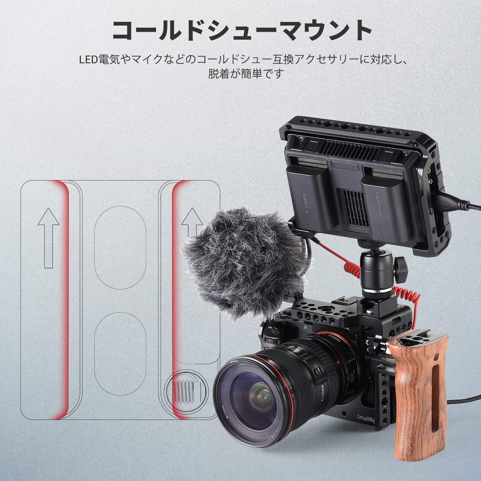 Amazon | SmallRig コールドシューマウント コールドシューアダプター