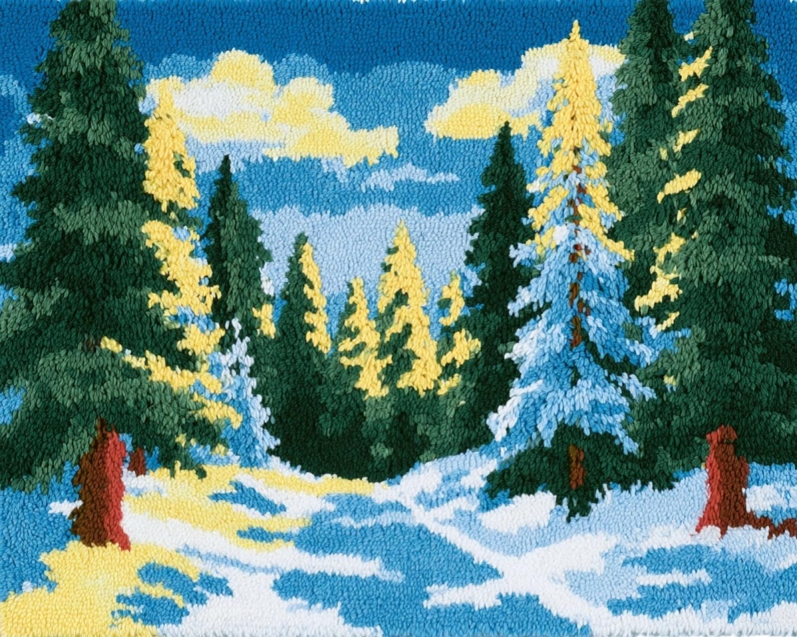 Wallphantom Latch Hook Rug Kits for Adults,Winter Forest