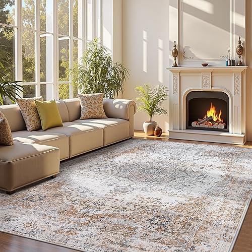 Vista 33 de jinchan Alfombra de pasillo lavable de 2 x 10 pulgadas, estilo vintage, envejecida, para interiores, delgada, tradicional, con estampado floral