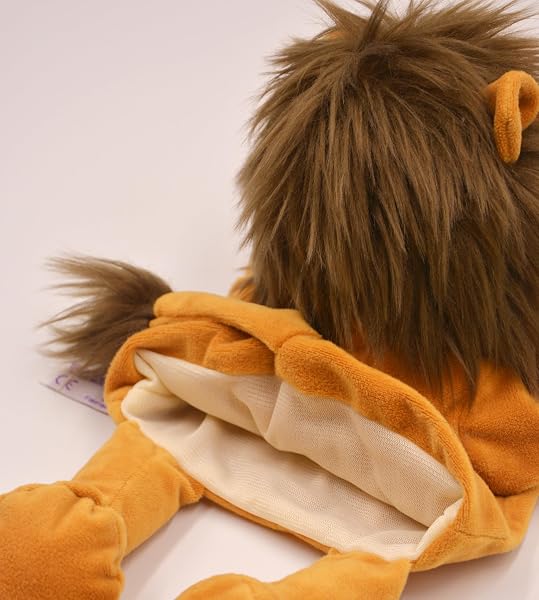 LOMTRATS Marionetas de mano de animales para contar historias, incluye lobo, tigre, león y mono con patas, ideal para enseñanza y regalos de cumpleaños (boca abierta móvil) - 4