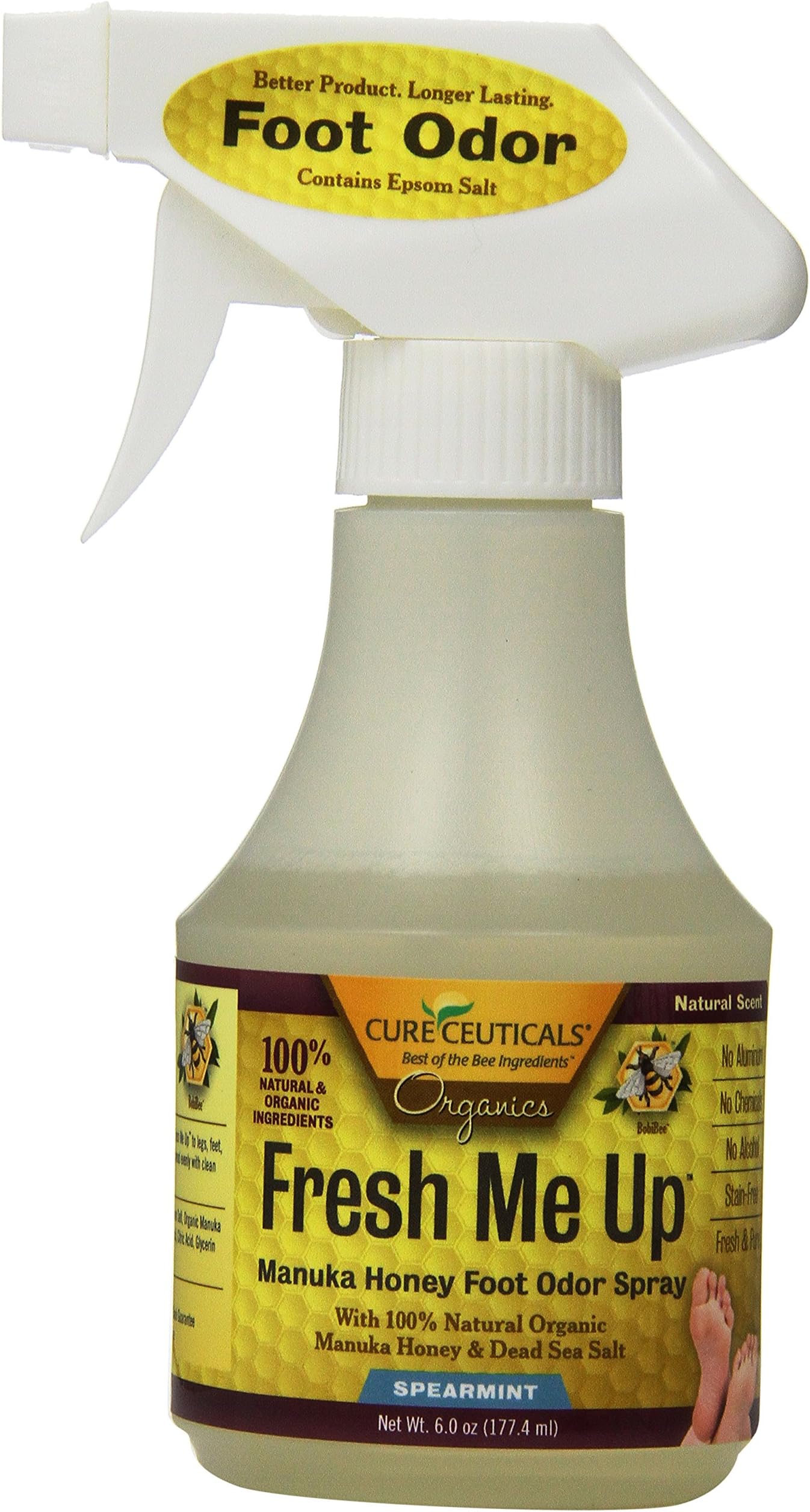 Cureceuticals Fresh Me Up Foot Odor Manuka Honey Daily Foot Hygiene Spray - Spearmint, 6-Ounce