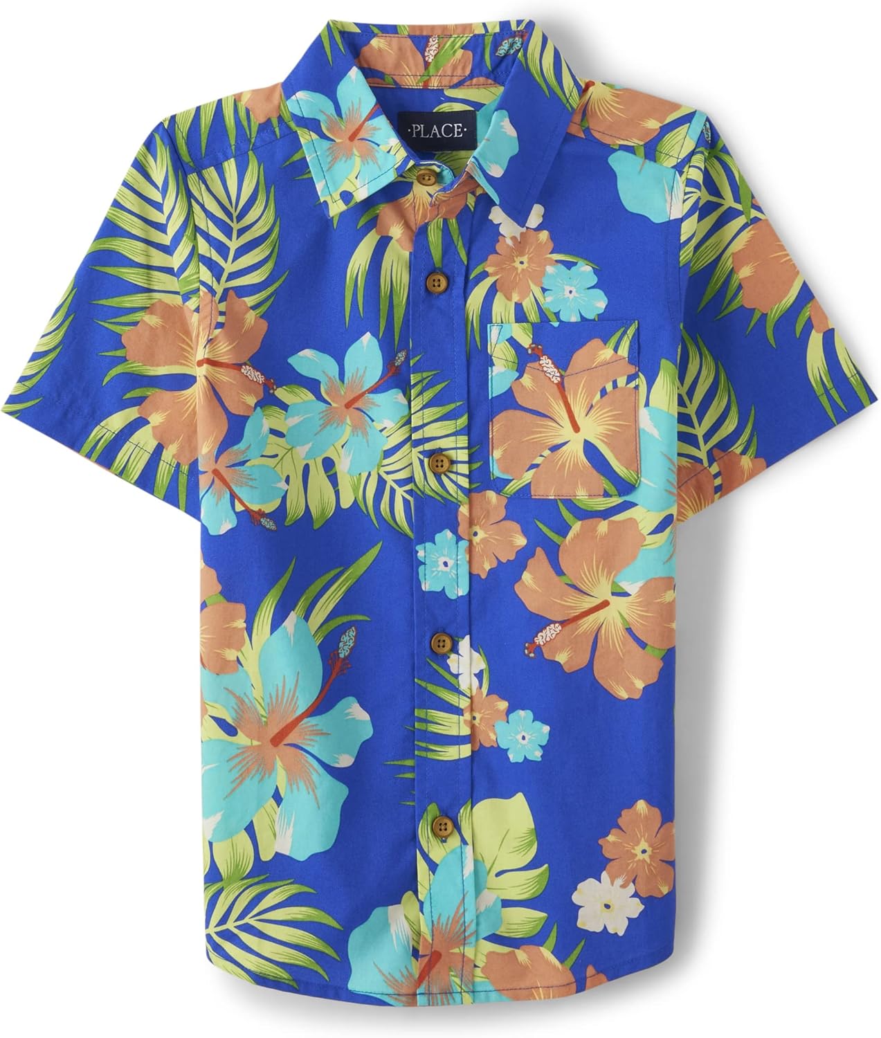 The Children's Place Camisa de manga corta con botones para niños pequeños