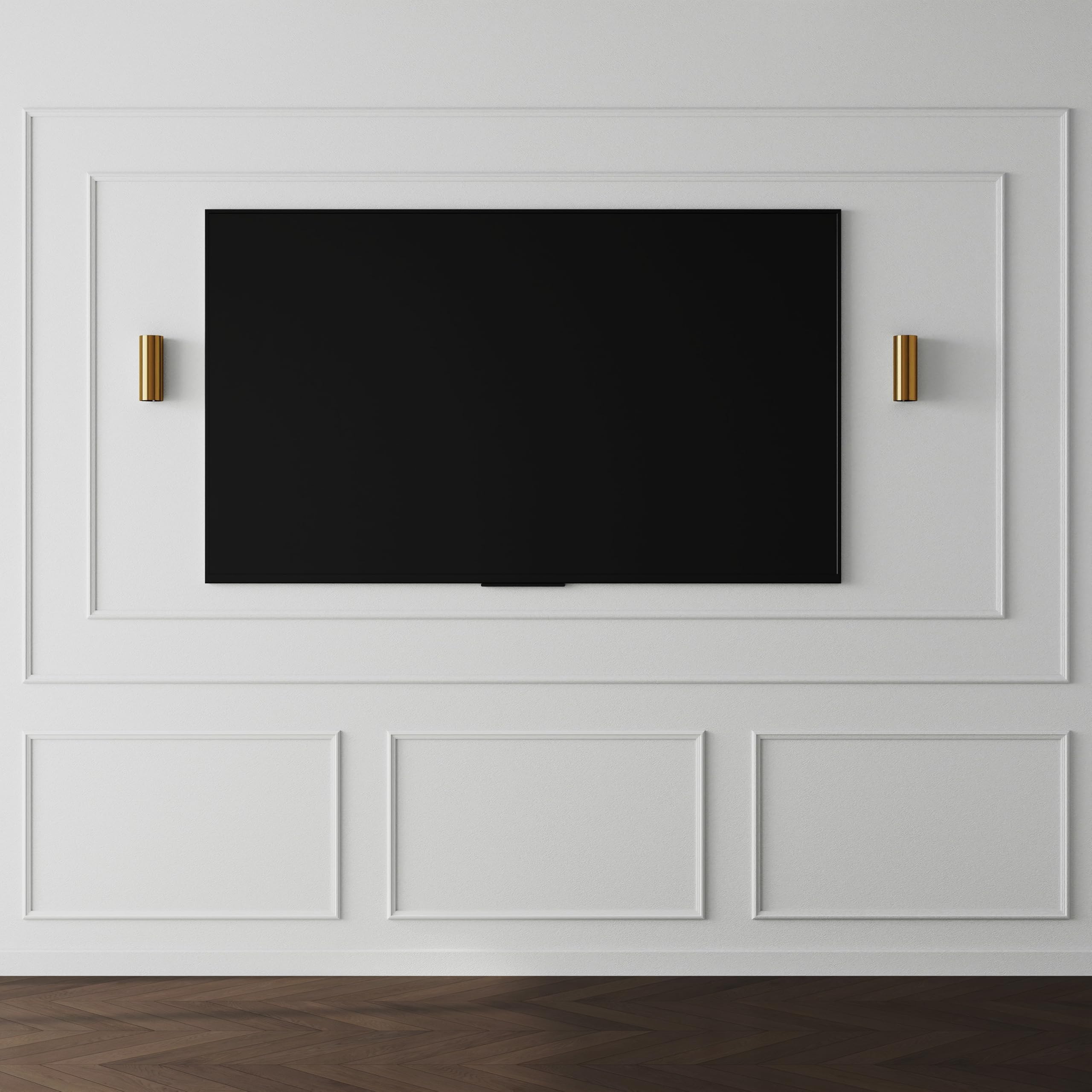 Pangda DIY Peel and Stick Wall Moulding Kit Flat Wall Molding Kit Pre Made Accent Wainscoting Panel for Home TV Wall Interior Decor