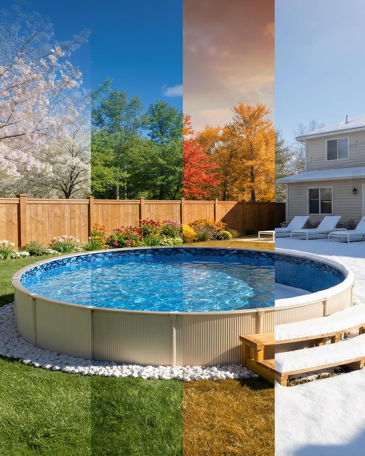 VEVOR 18-ft Round Above Ground Pool Liner, Overlap Pool Liners, Thickend Upgraded Gauge Vinyl, 48-to-54inch Wall Height, Designed for Steel Sided Above-Ground Swimming Pools