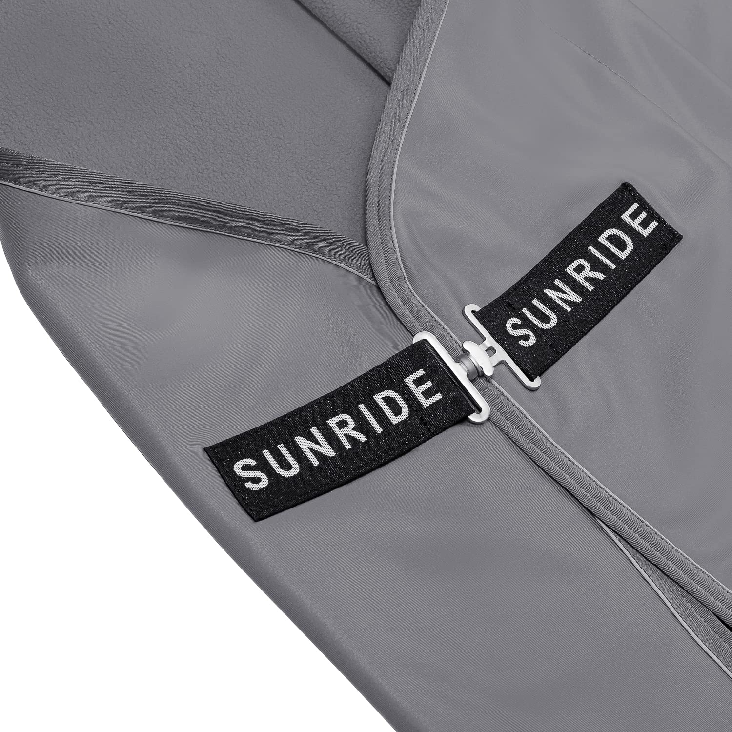 Sunride Abschwitzdecke für Pferde (Boston) aus Softshell mit Fleece - schnelltrocknend, reflektierend und schmutzabweisend (125 cm, grau)
