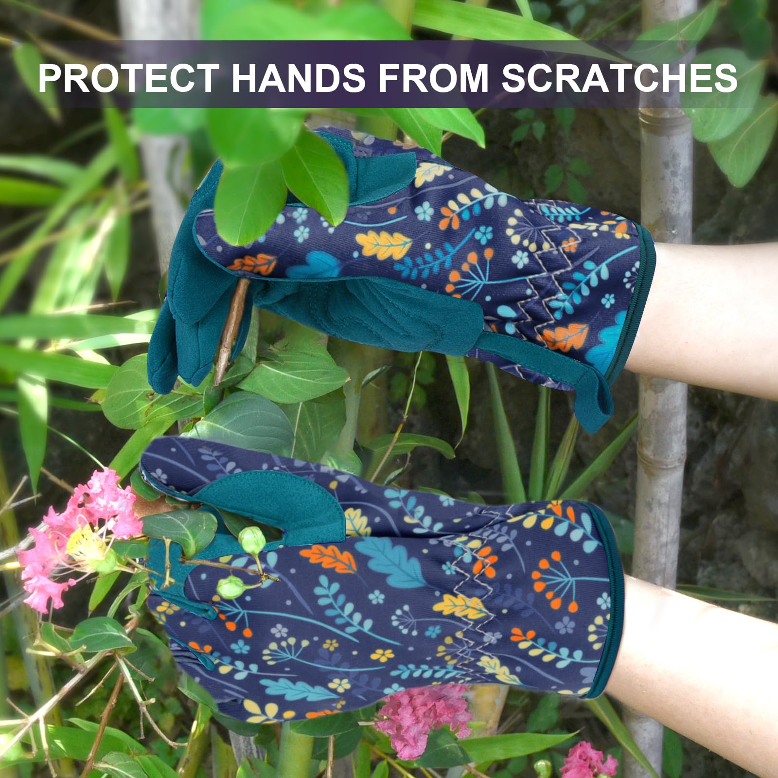 Gartenhandschuhe für Damen aus Leder, robuste Gartenhandschuhe, Geschenke, Arbeitshandschuhe zum Pflanzen, Beschneiden