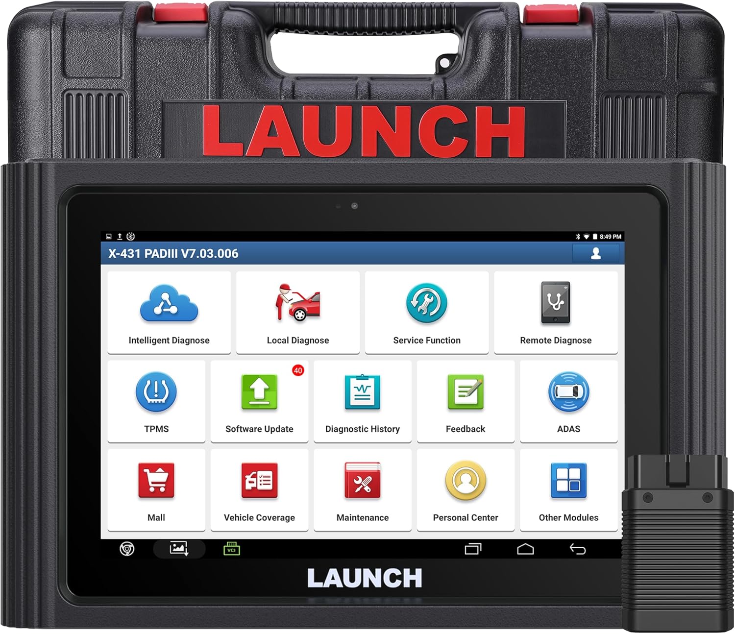 Launch X431 PAD Scan Tool Global Ver. (Upgraded of X431 V+, X431 PROS) 50+ Reset ECU Coding OE-Level Bi-Directional All System Diagnostic Tool, Free Update