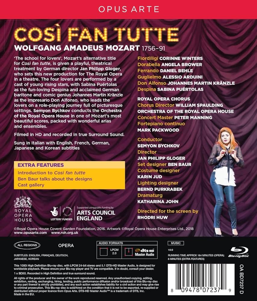Amazon.co.jp: Cosi Fan Tutte [Blu-ray] : DVD