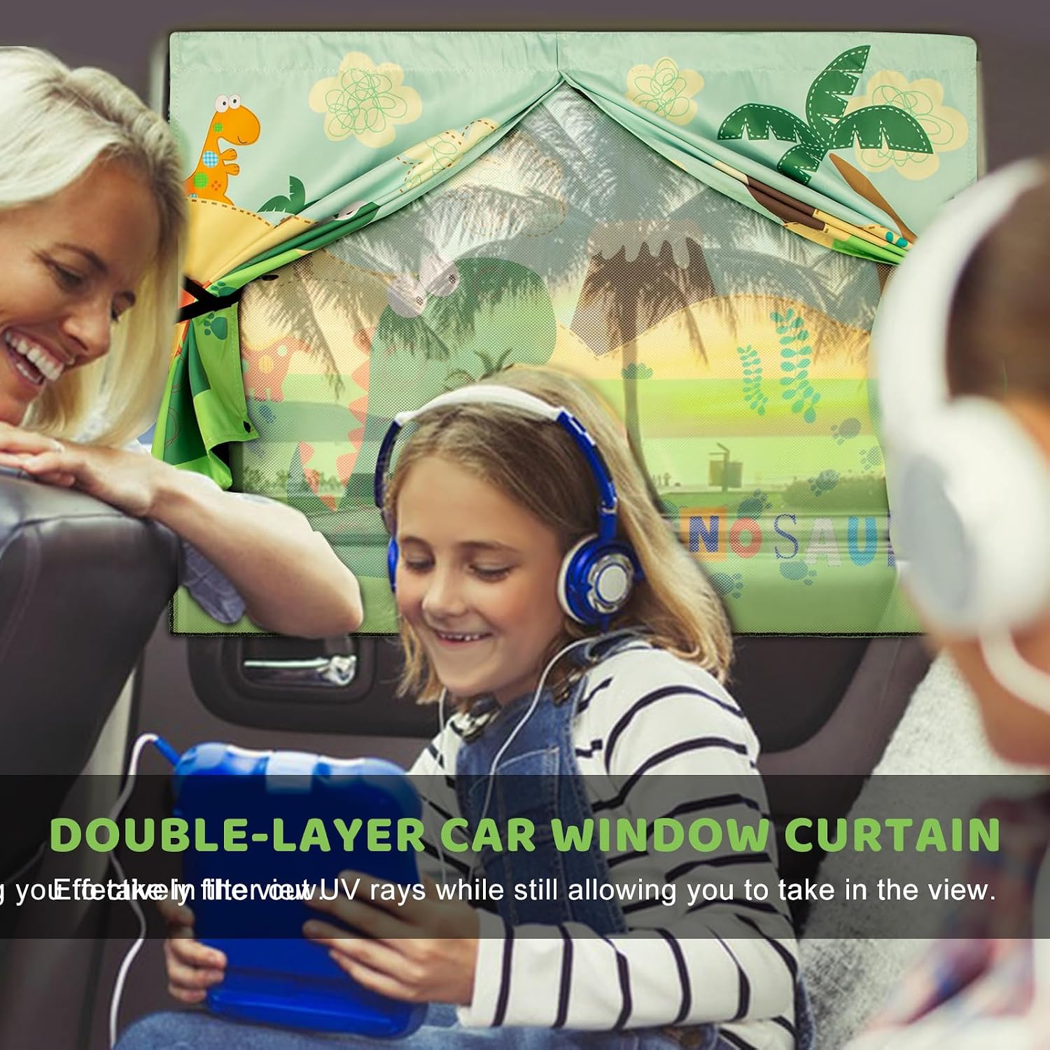 Car Window Shades with Cute Patterns, 2pcs Magnetic Car Curtains for Privacy Protection Full Covers/Half Shade Options, Auto Sunshades Sunglare/UV Blocker image 3