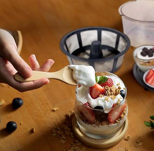Miniatura 4 de Euro Cuisine - Máquina de yogur griego con colador de yogur de malla extrafina, transforma el yogur ordinario en yogur griego, hace 8 tazas de yogur