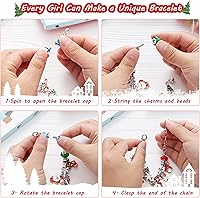 Vista 4 de Pulseras de calendario de Adviento de Navidad 2025, calendario de cuenta regresiva de 24 días de Navidad con 2 piezas de pulseras de dijes