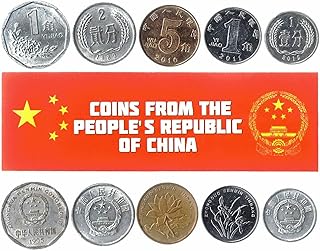 The People's Republic of China 5 Mixed Coins | 1 Fen to 5 Jiao | Chinese Currency Since 1955