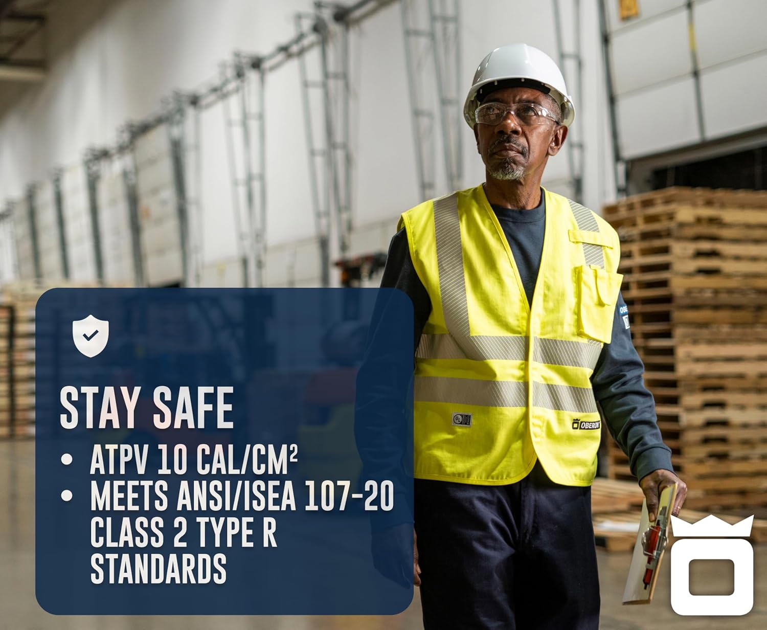 Oberon FR ARC Rated Hi Vis Safety Vest - Flame Resistant with Reflective Tape - Class 2 – 10 Cal - Hi Vis Yellow - Image 3