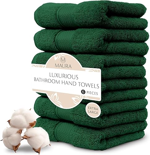 Maura Revitaliza tu baño con 6 lujosas toallas de mano turcas, suaves, gruesas, afelpadas y ultraabsorbentes, eleva tu experiencia de baño con