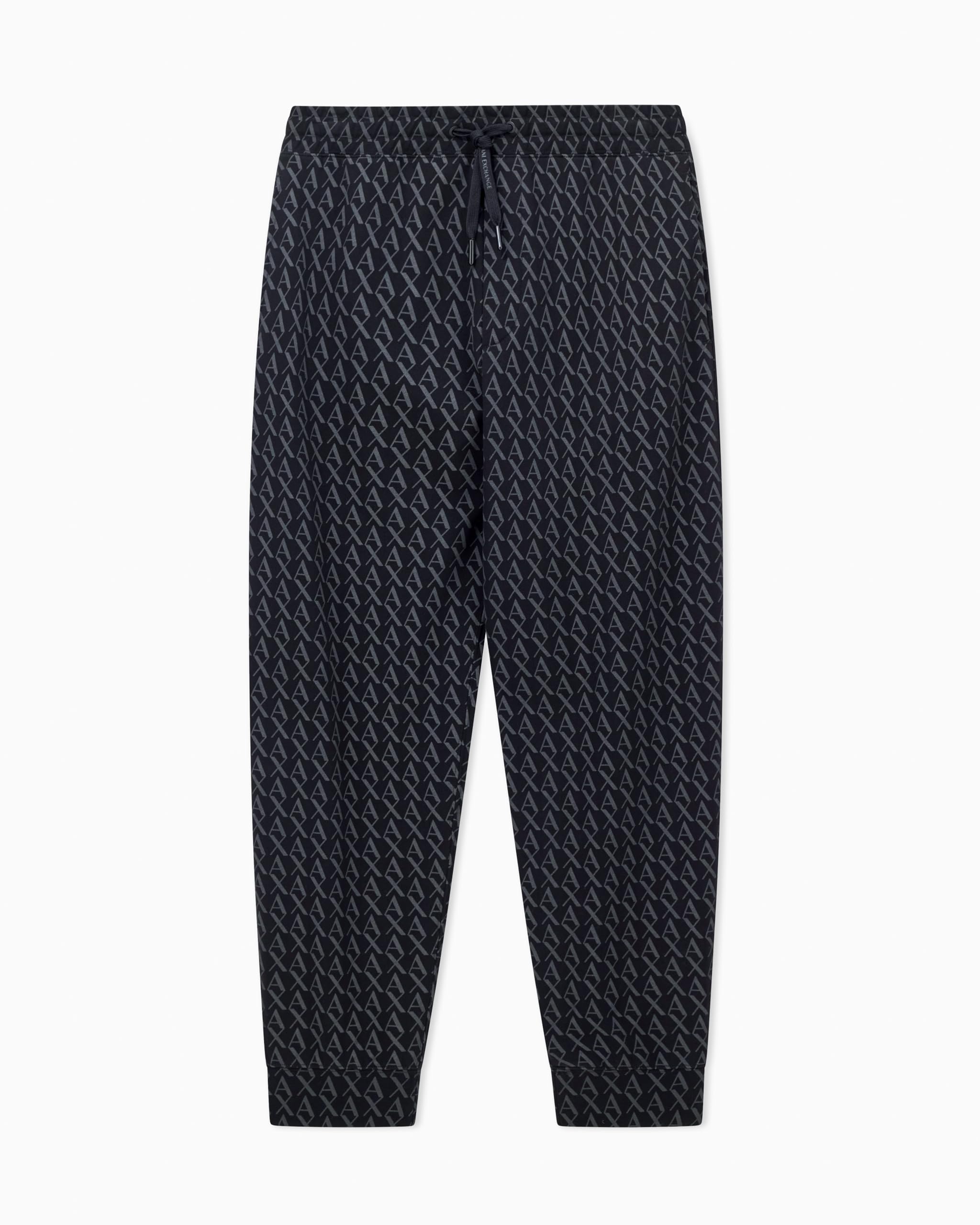 Armani Exchange Pantaloni Da Uomo Essential, All-Over Monogram, Nero, Xs, Nero, Xs-image