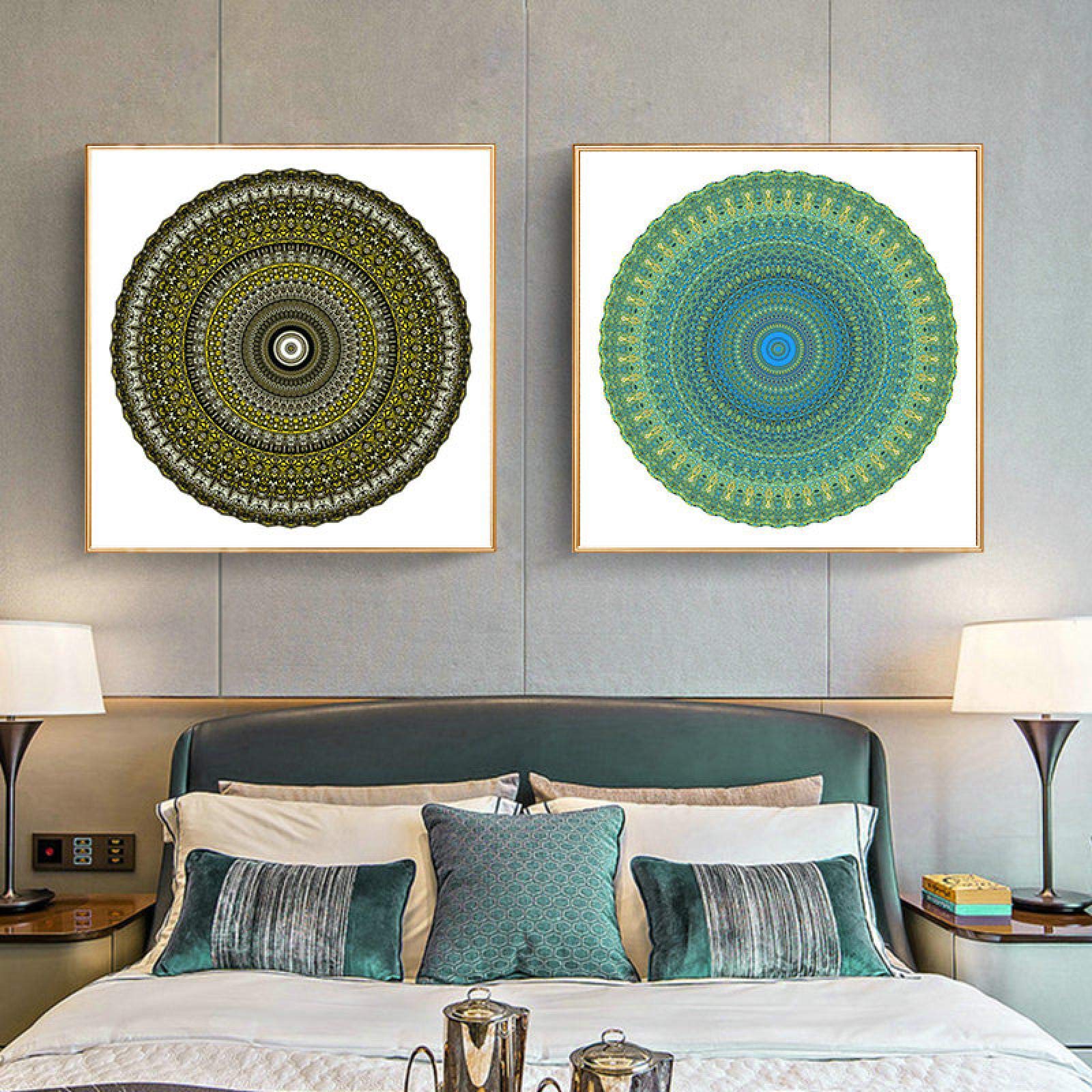 Toile peinture salon abstrait decor nordique et affiche murale motif national vintage 60x60 - 6