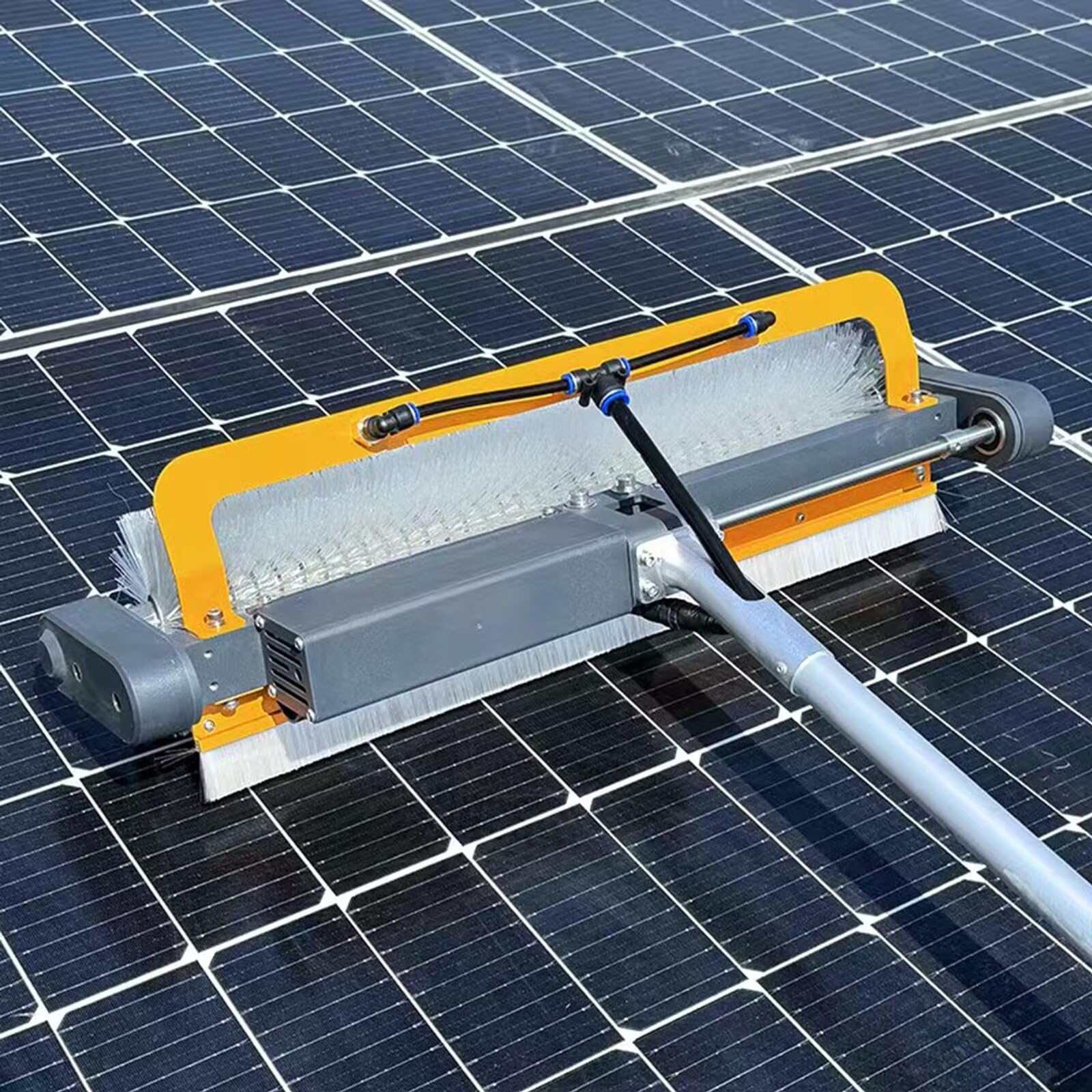 Cepillo eléctrico de limpieza de paneles solares telescópico, giratorio fotovoltaico, limpiador extensible para fachadas y ventanas, herramienta de mantenimiento eficiente solar fotovoltaico para uso