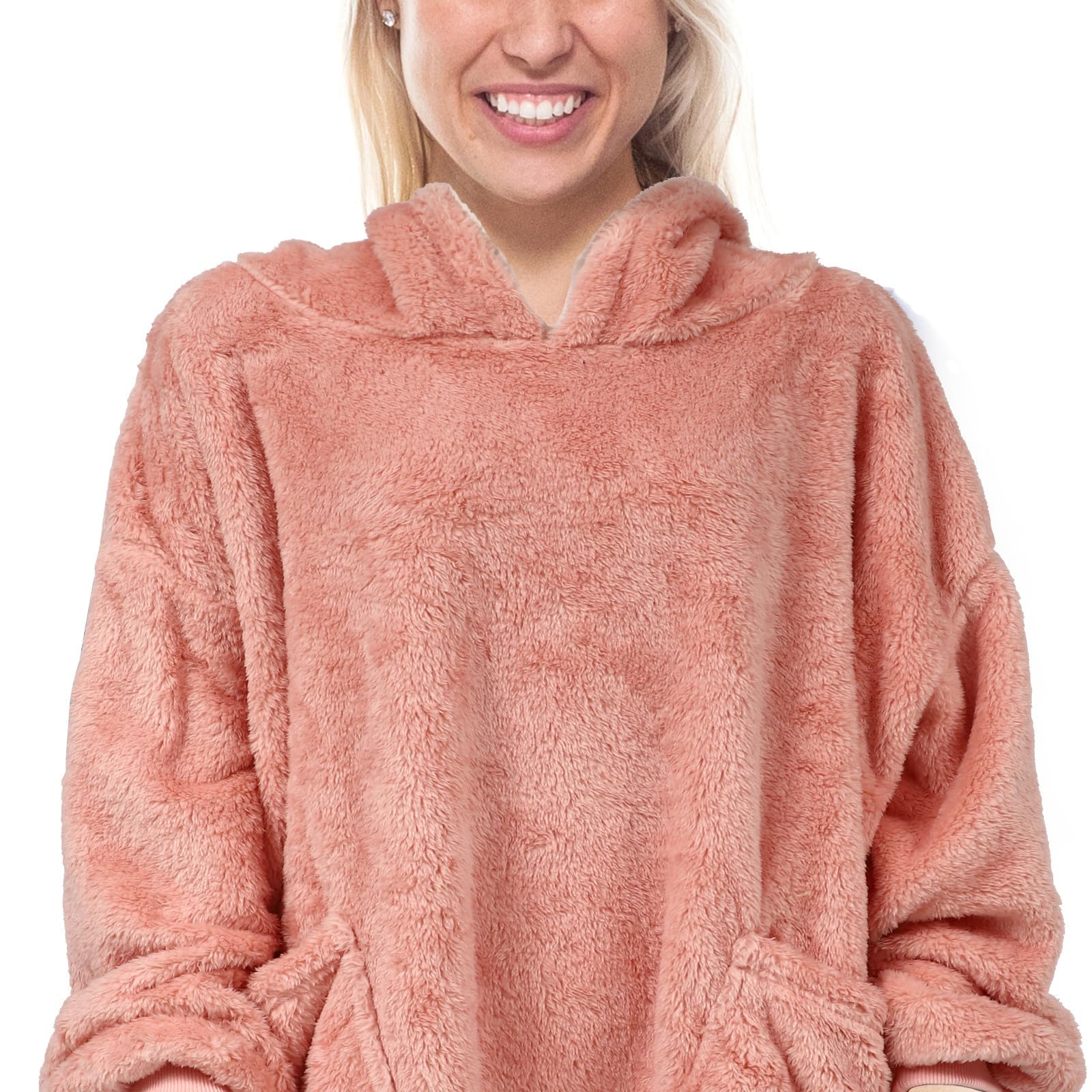 Pijama Capucha para Mujer, Holgado y Rosa, Talla Única