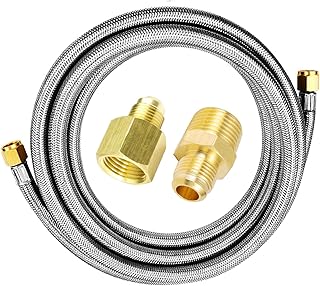 MENSI 16Ft Stainless Steel Braided BBQ Grill Extension Propane Hose 3/8" Female Flare Threads
