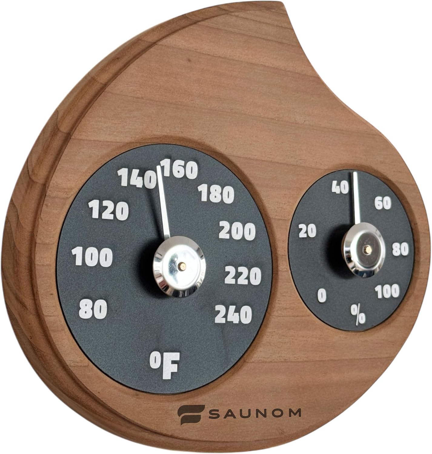 Premium Wooden Sauna Thermometer & Hygrometer - Large Numbers, Durable and Long Lasting, Easy to Install Sauna Thermometer Fahrenheit