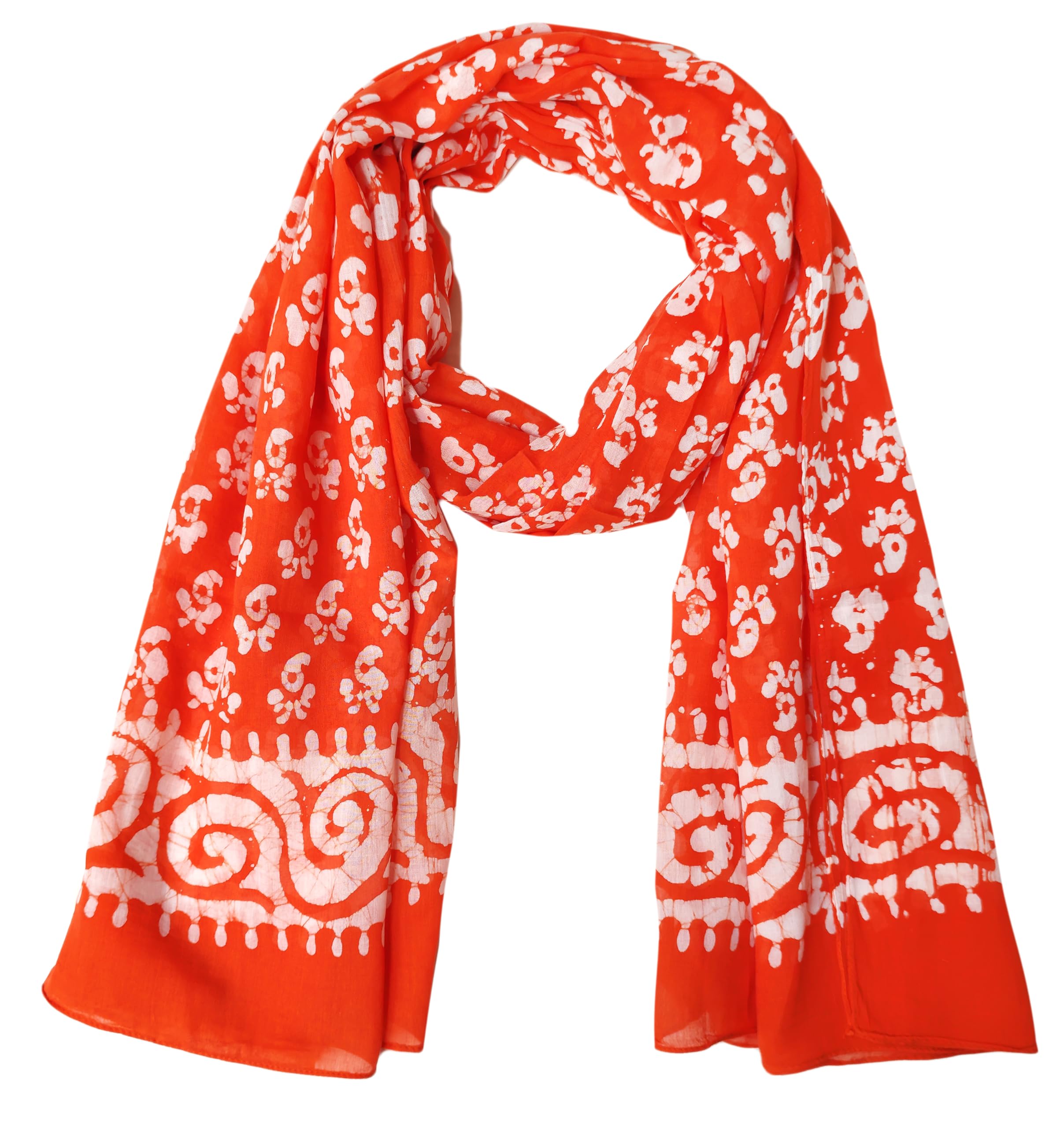 FabtoneWomen’s Scarf/Stole - 100% Soft Cotton| Hand Batik Print| Elegant Design, 100 x 180 cm, All-Season Versatile Accessory | Dust Protection