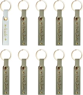 LotsBuyLots Bridesmaid Keychains for Bride Tribe Gifts,10 Pack Bachelorette Party Key Rings for Bridal Party Supplies